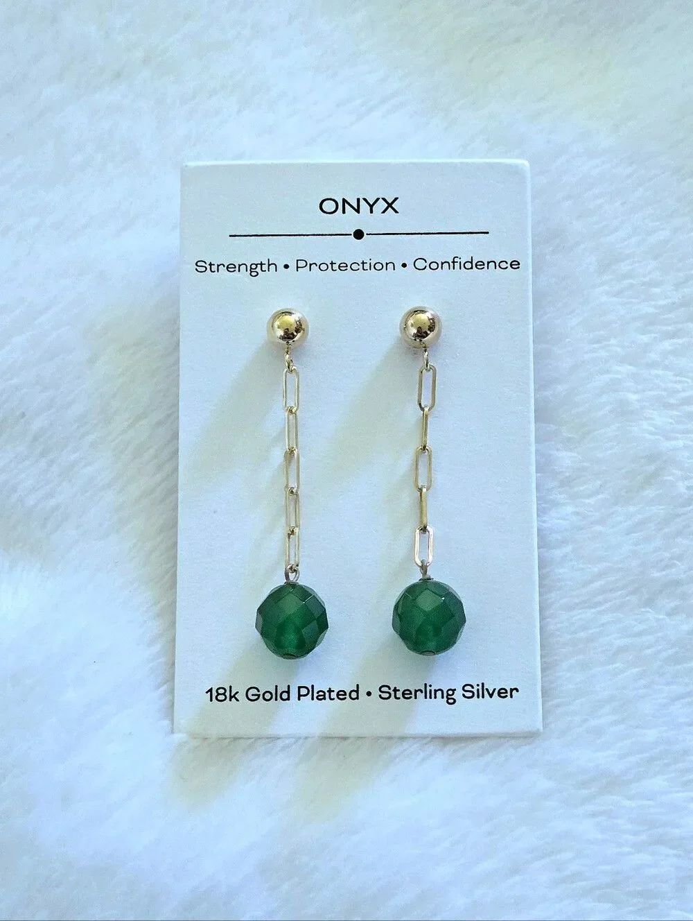 ✨️HP✨️ Green💚 Onyx Dangle Earrings